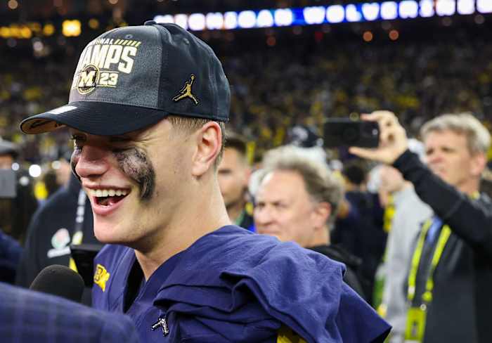 The Las Vegas Raiders have met with National Championship-winning quarterback J.J. McCarthy.